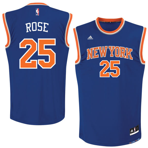 NBA New York Knicks #25 Derrick Rose rayal blue swingman Jersey